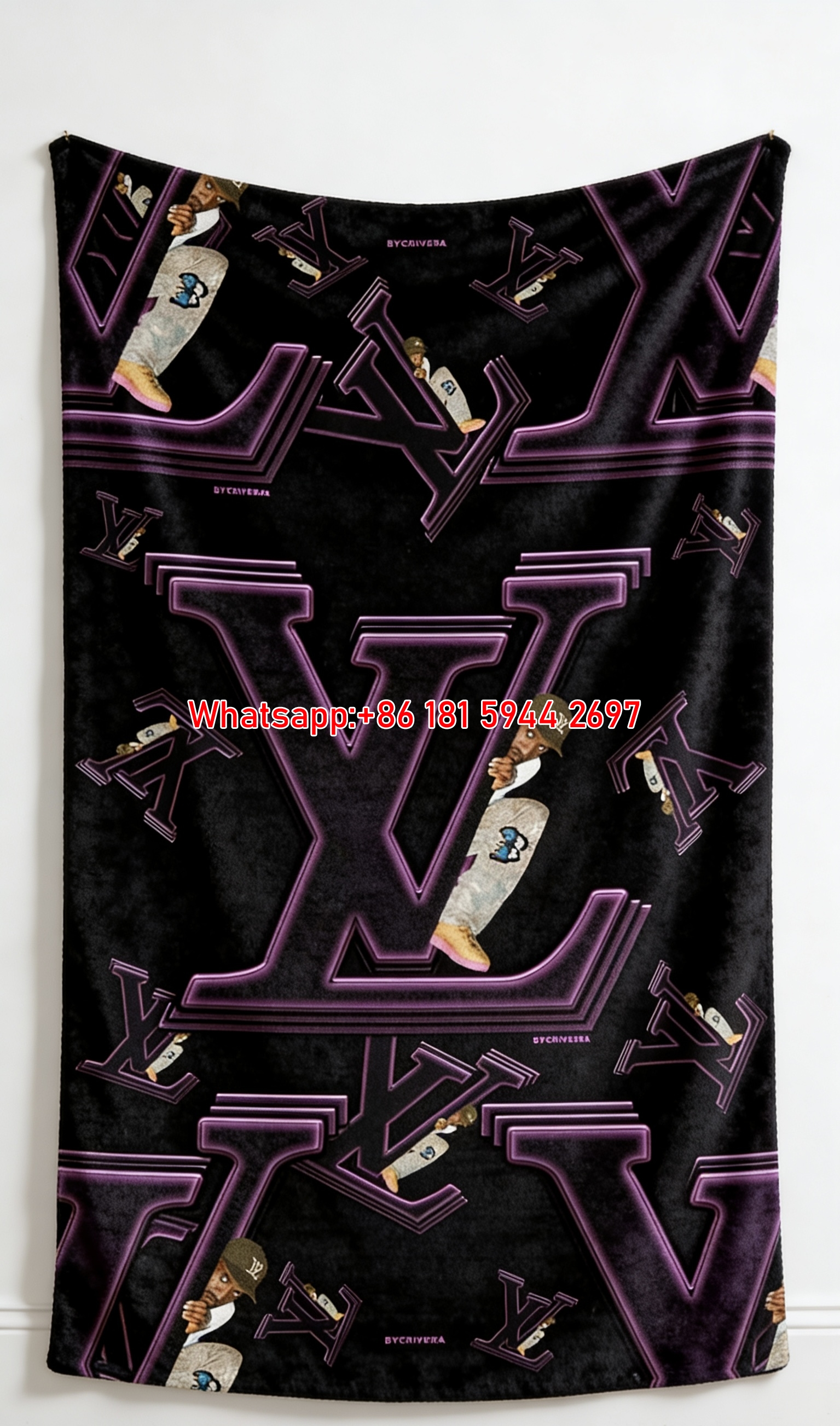 Streetwear LV Pattern Flannel Throw Blanket 404